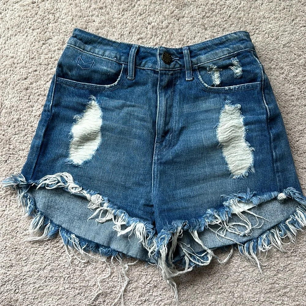 Show Me Your Mumu Skull Jean Shorts - Picture 2 of 4